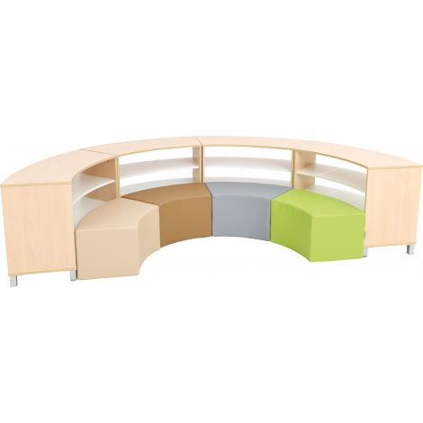 Set mobilier gradinita Quadro 139 Pastel, culoare alb-artar, pentru sedinte si dezbateri - imagine 9